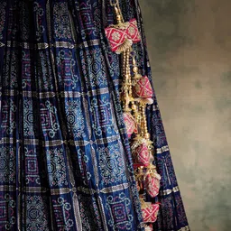SHRINGARINI Printed Block Print Ready to Wear Lehenga & Unstitched Blouse With Dupatta image 3