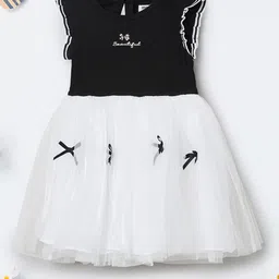 max Girls Self Design Bow Sleeveless Fit & Flare Dress-picture-5