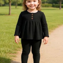 RAMIAAZ Black Self Design Cotton Blend Clothing Set-image-98