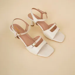 Rubeezz Solid Kitten Sandals with Buckles-picture-25