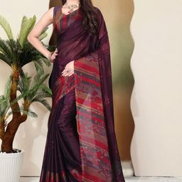 SUPERLAXMI Floral Pure Chiffon Saree-image-73