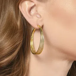 Accessorize Textured Circular Hoop Earrings image 5