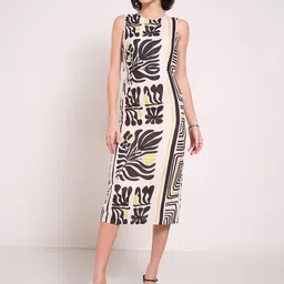 Annabelle by Pantaloons Print Formal A-Line Midi Dress-image-72