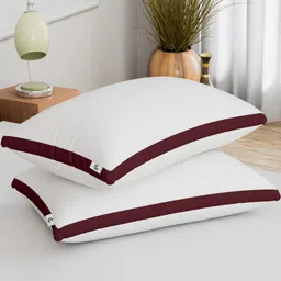 CURIOUS LIFESTYLE White Set of 2 Fibre Filled Polycotton Breathable Sleep Pillow-image-75