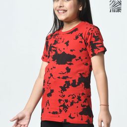 BAESD Girls Pack of 2 Abstract Printed Round Neck Cotton T-shirts-image-67