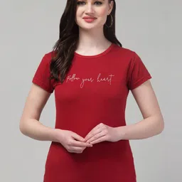Trend Level Women Typography Printed Drop-Shoulder Sleeves T-shirt-image-62