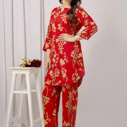 A&K Women Printed Tunic With Trouser Co-Ords-image-33