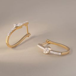 Mia by Tanishq 18KT Elegant Twist Gold & Diamond Hoop Earrings -2.891g-picture-42
