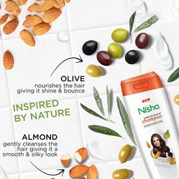 Nisha Set Of 10 Almond & Olive Shampoo - 80 ml Each image 2