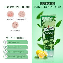 Ozone Set Of 3 Neem Face Wash with Aloe Vera & Lemon for Acne & Breakouts - 100ml each image 3
