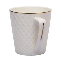 SkyKey White Set of 6 Solid Bone China Glossy Cups 160 ml Each image 3