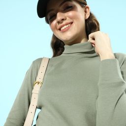 STREET 9 Women Beautiful Grey Solid Knitted Top-image-30
