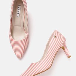 ELLE Women Striped Slim Heeled Pumps-20