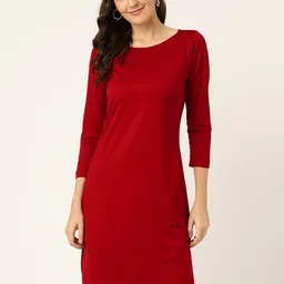 BRINNS Red Solid Shift Dress-31
