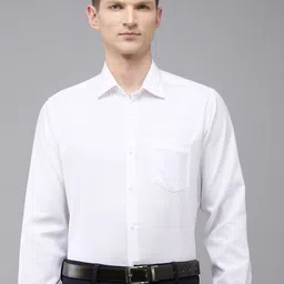 Van Heusen Pure Cotton Self Design Custom Fit Textured Formal Shirt-picture-31