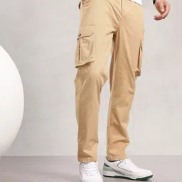 Nautica Men Solid Cargos Trousers-image-95