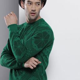 The Indian Garage Co Men Teal Printed Sweatshirt-image-29