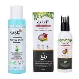 CARET ORGANIC Aloevera & Neem Shampoo & Red Onion Seed Hair Oil Combo-100ml Each-19