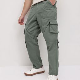 The Roadster Life Co. Men Cotton Relaxed Fit Cargo Style Trousers-image-73