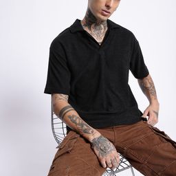 glitchez Timeless Style Relaxed Fit Polo Collar T-shirt-image-97