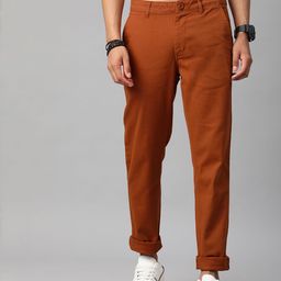 Roadster Men Rust Brown Chinos Trousers-picture-31