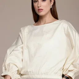 French Connection Pure Cotton Dolman Sleeves Blouson Top-picture-19