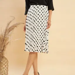 KASSUALLY Black & White Printed Skirt-picture-29