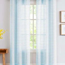 Urban Space Horizontal Weaves Sky Blue Polyester Long Door Curtains - Set of 2-44