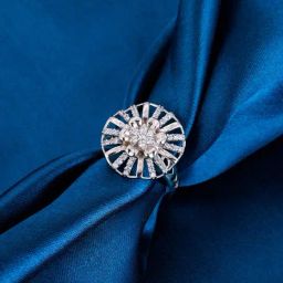 GIVA 92.5 Sterling Silver Floral Grandeur Ring for Women-image-57