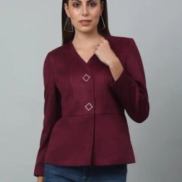 Cantabil Wine Regular Fit Blazer-image-98
