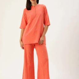Clt.S Rust Cotton Regular Fit Printed Pyjamas Set-picture-21