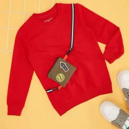 Pantaloons Junior Boys Fiery Red Sweatshirt-image-29