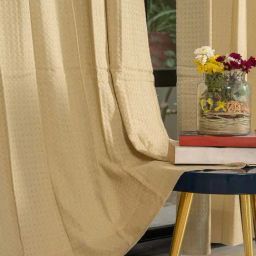 Urban Space Waffle Beige Cotton Long Door Curtains - Set of 2-14