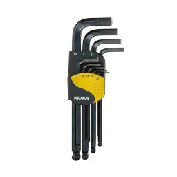 Proxxon Angled Allen Key Set Chrome Vanadium Steel L Shape Black for Industrial Purpose, 23946 (Pack of 9 Pcs)-4