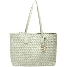 Anne Klein Green Textured Tote Handbag with Pouch-picture-46