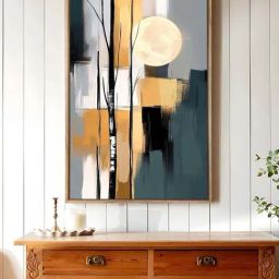 Art Street Multicolor Abstract Sunshine Canvas Painting-44