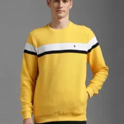 Louis Philippe Yellow Cotton Regular Fit Striped Sweatshirt-picture-22