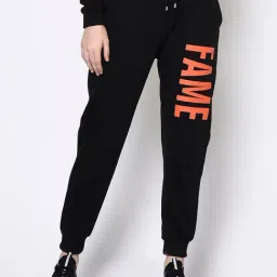 Rigo Black Graphic Print Joggers-image-80