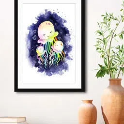 999Store Multicolor MDF Octopus Printed Paper Wall Painting - Set of 1-22