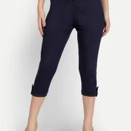 Angelfab Navy Regular Fit Mid Rise Capris-picture-25