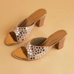 Eridani Women's Nazia Rose Gold Ethnic Sandals-image-51