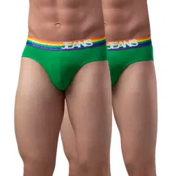 UnderJeans by Spykar Green Briefs - Pack of 2-picture-17