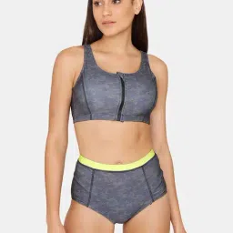 Zelocity by Zivame Black Printed Padded Tankini Set-image-22