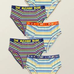 XY Life Kids Purple & Orange Striped Breifs (Pack of 5)-image-51