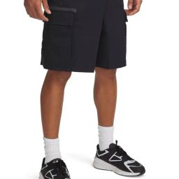 UNDER ARMOUR Black Relaxed Fit Solid Shorts-image-19