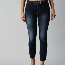SHOWOFF Jogger Low Distress Blue Jeans-image-55