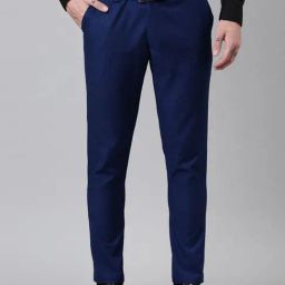 Kryptic Denim Blue Straight Fit Trousers-picture-12
