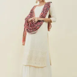Soch Off-White Embroidered Kurta Palazzo Set With Dupatta-picture-0