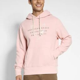 American Eagle Pink Regular Fit Printed Hooded Sweatshirt-picture-28