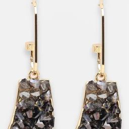 Sohi Gold Plated Party Designer Stone Drop Earrings-8